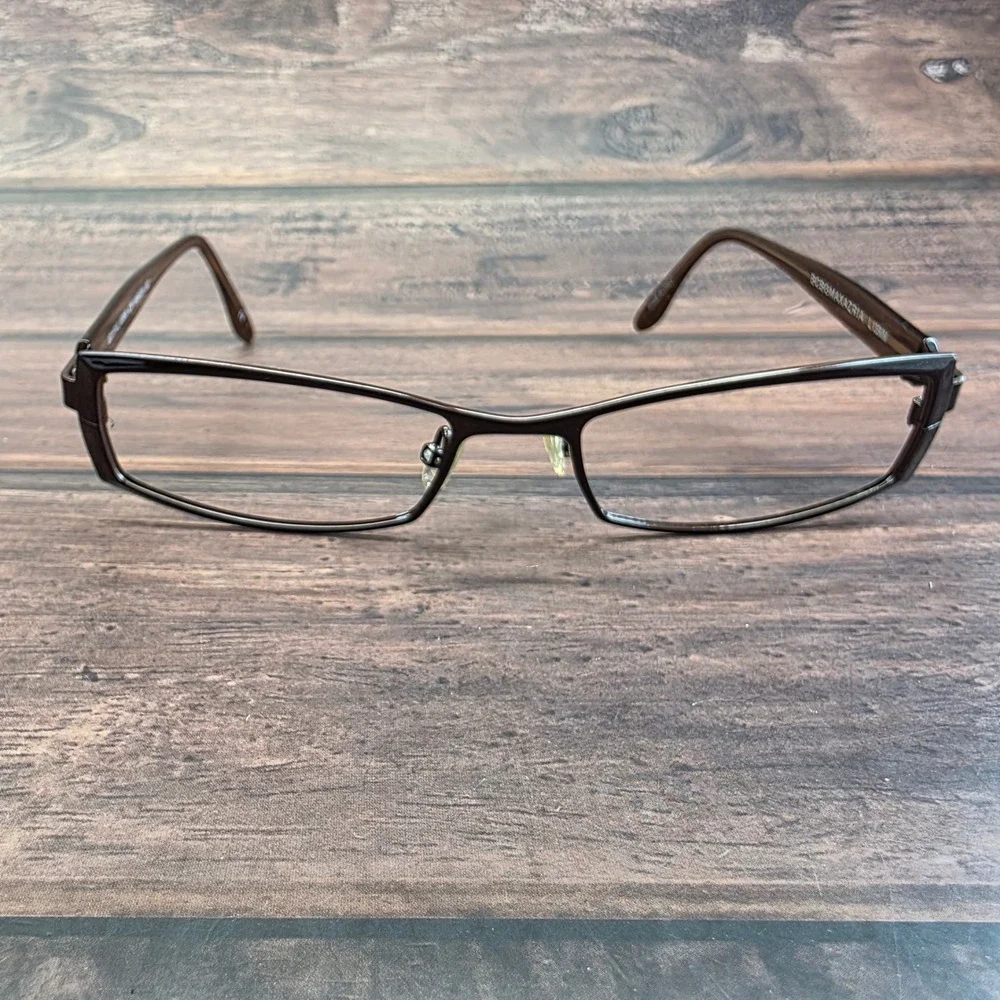 BCBGMAXAZRIA Ambrosia BRO Brown Rectangular Eyeglasses Frames Italy 52-17-135